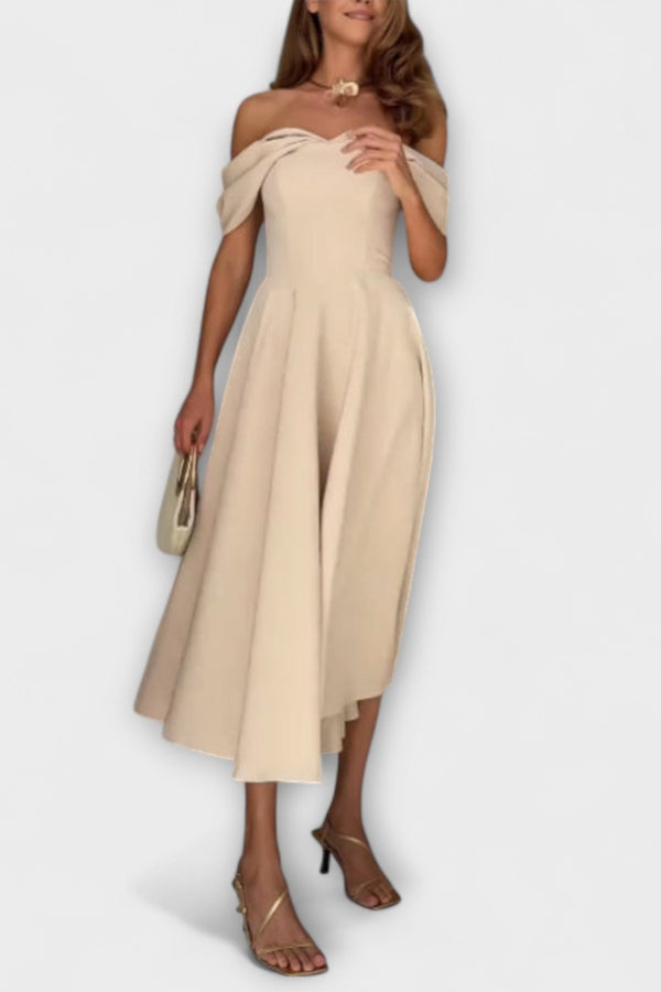 Romy - Chic off-the-shoulder maxi šaty s drapováním
