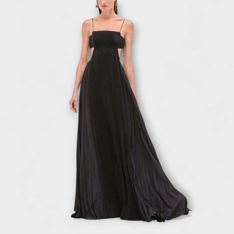 Mireille - Elegantní Maxi Šaty s Plisováním a Výřezem