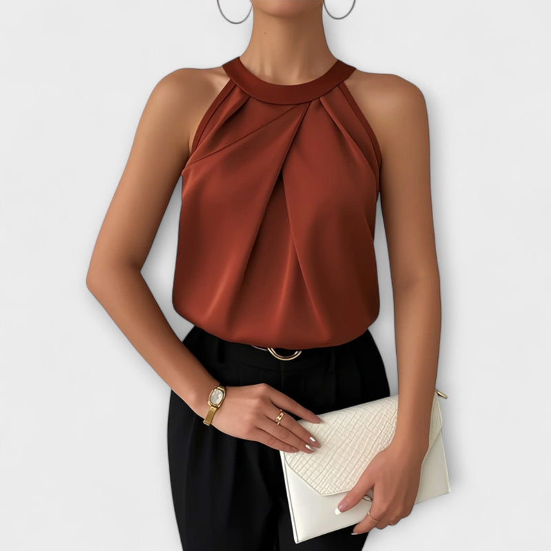 Skye - Elegantní saténová blůza s designem bez ramínek