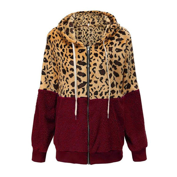 Lea - Fleece mikina s leopardím vzorem