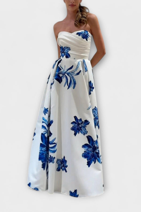 Rosalie - Chic off-shoulder květinové maxi šaty