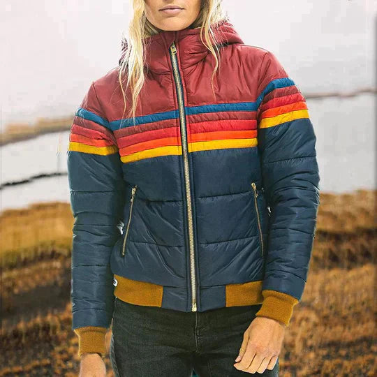 Evie - Dámská retro parka s kožešinovým detailem