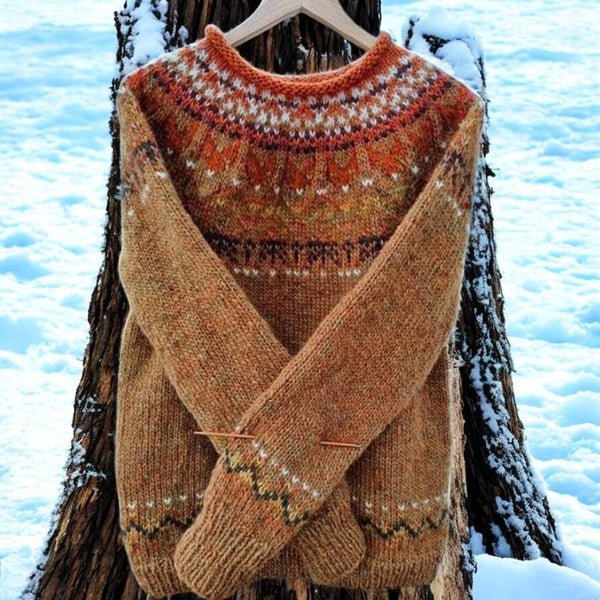 "Tahlia™ - Vintage Svetr s Kulatým Výstřihem" can be rewritten as "Tahlia™ - Retro Svetr s Kulatým Výstřihem".