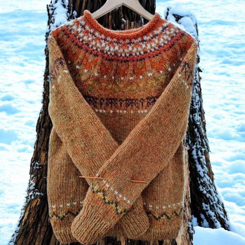 "Tahlia™ - Vintage Svetr s Kulatým Výstřihem" can be rewritten as "Tahlia™ - Retro Svetr s Kulatým Výstřihem".