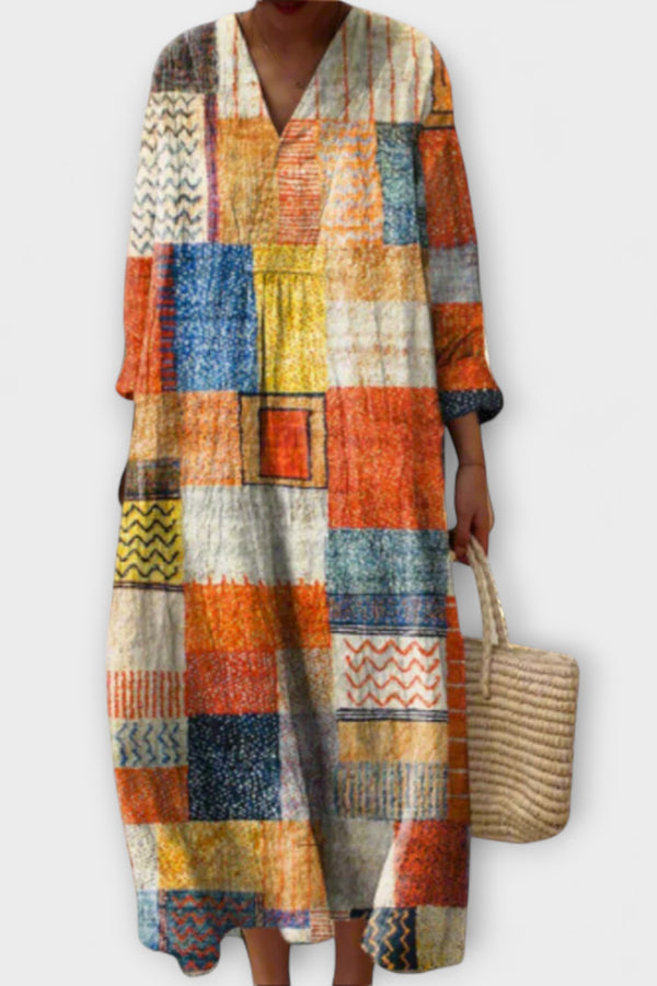 Hazel - Boho Patchwork Harmony Maxi Coat