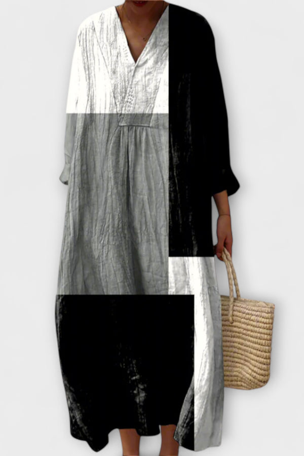 Colette - Abstract Patchwork Maxi Coat