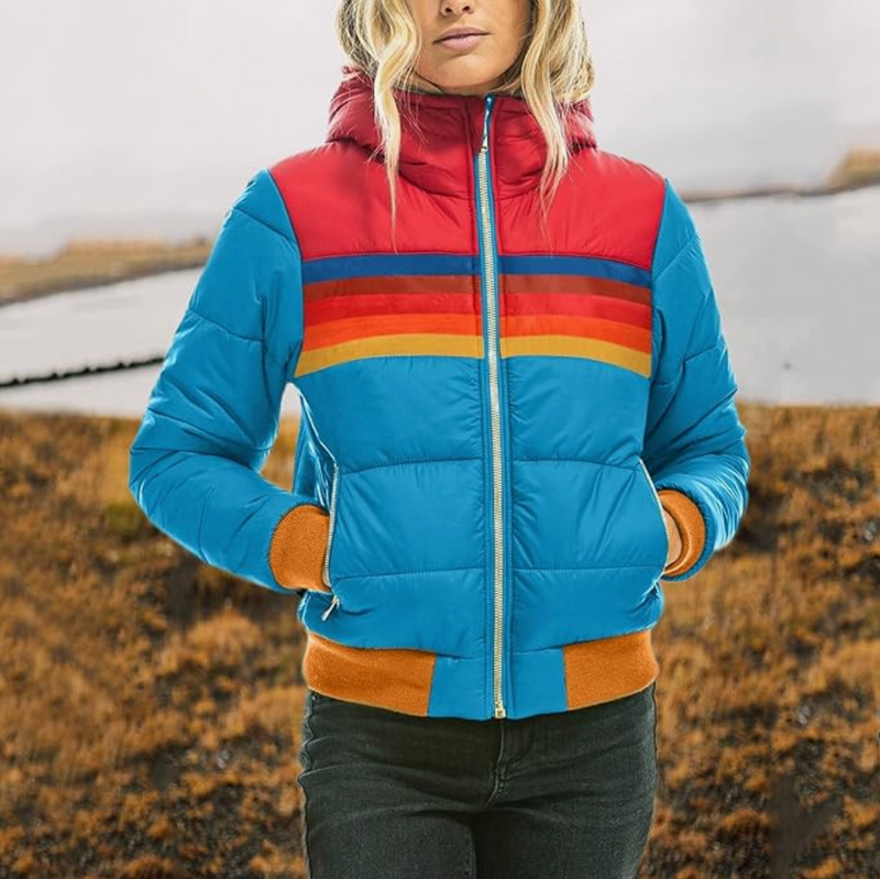 Evie - Dámská retro parka s kožešinovým detailem