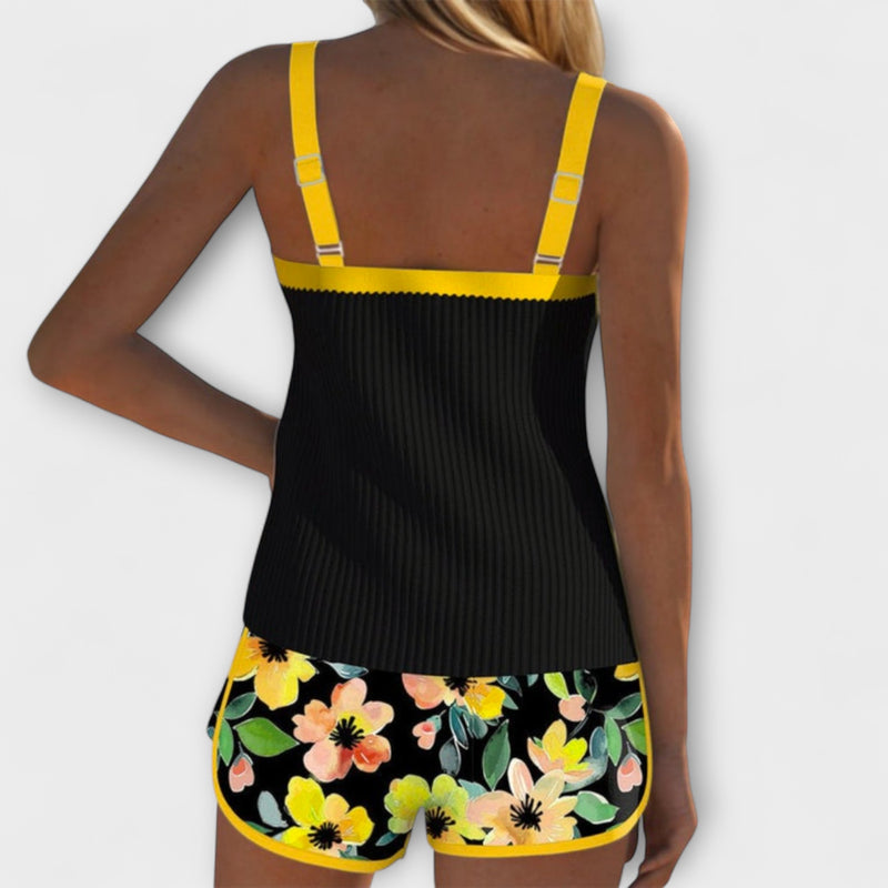 Birgitt – Černý květinový tankini