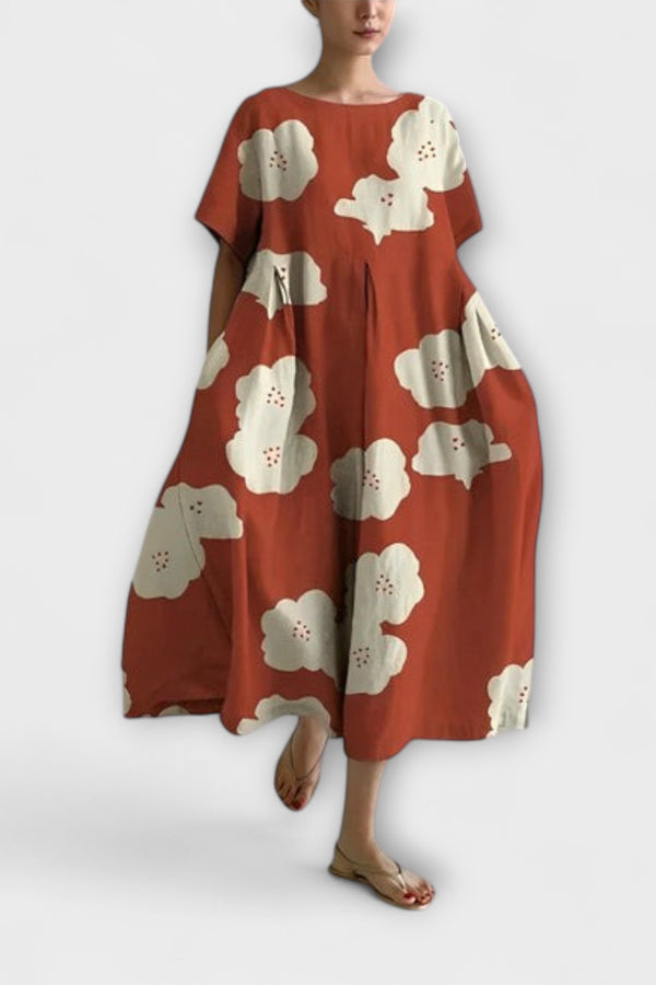 Capucine – Boho stylové květinové šaty z viskózy