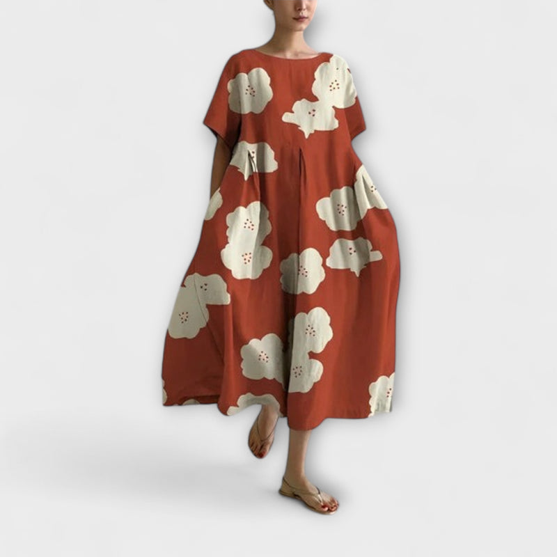 Capucine – Boho stylové květinové šaty z viskózy