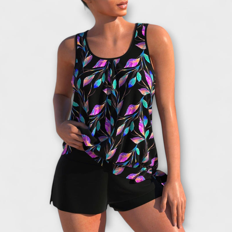 Angela - Stylový tankini s tropickým vzorem