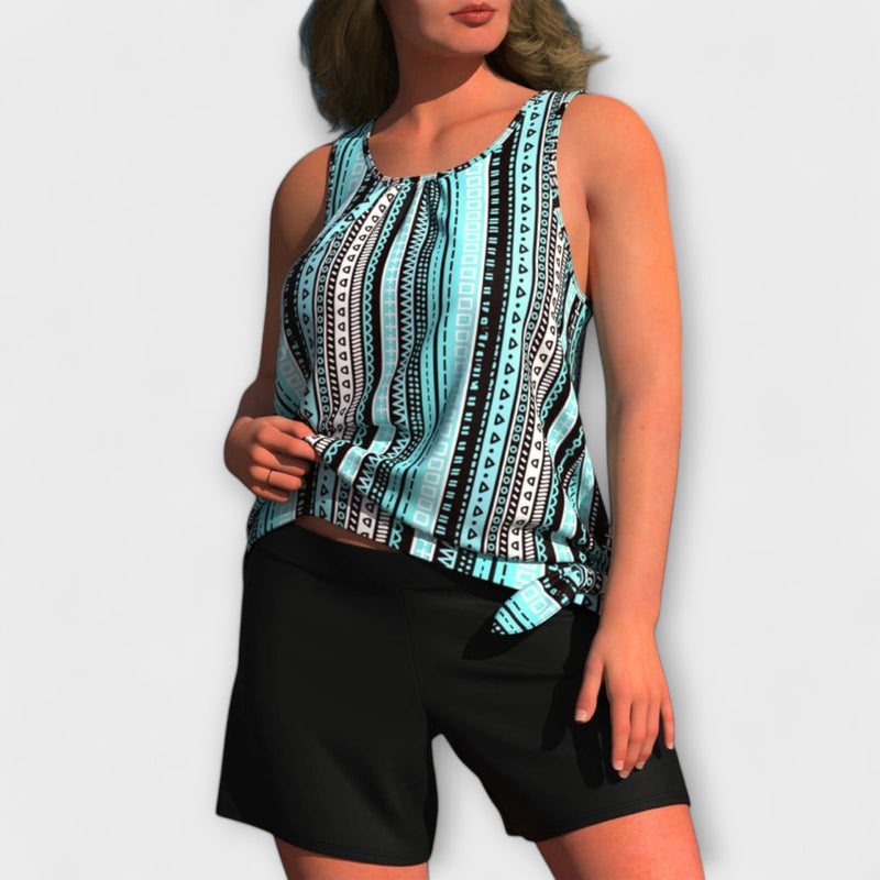 Angela - Stylový tankini s tropickým vzorem