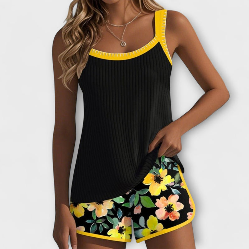 Birgitt – Černý květinový tankini