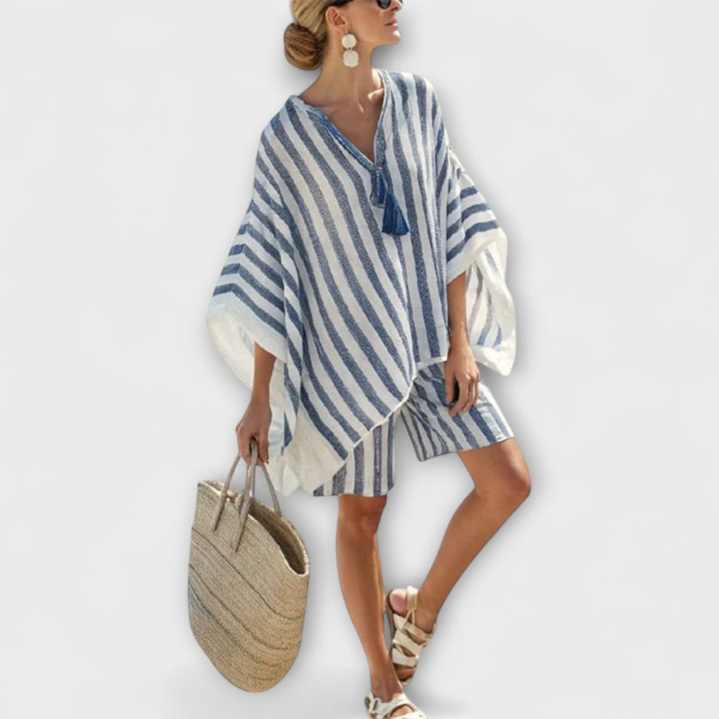 Lily - Oversized Blouse and Chic Shorts Set