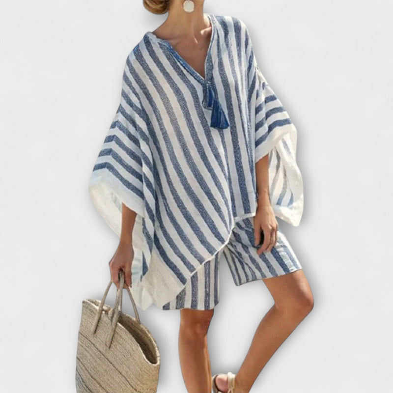 Lily - Oversized Blouse and Chic Shorts Set